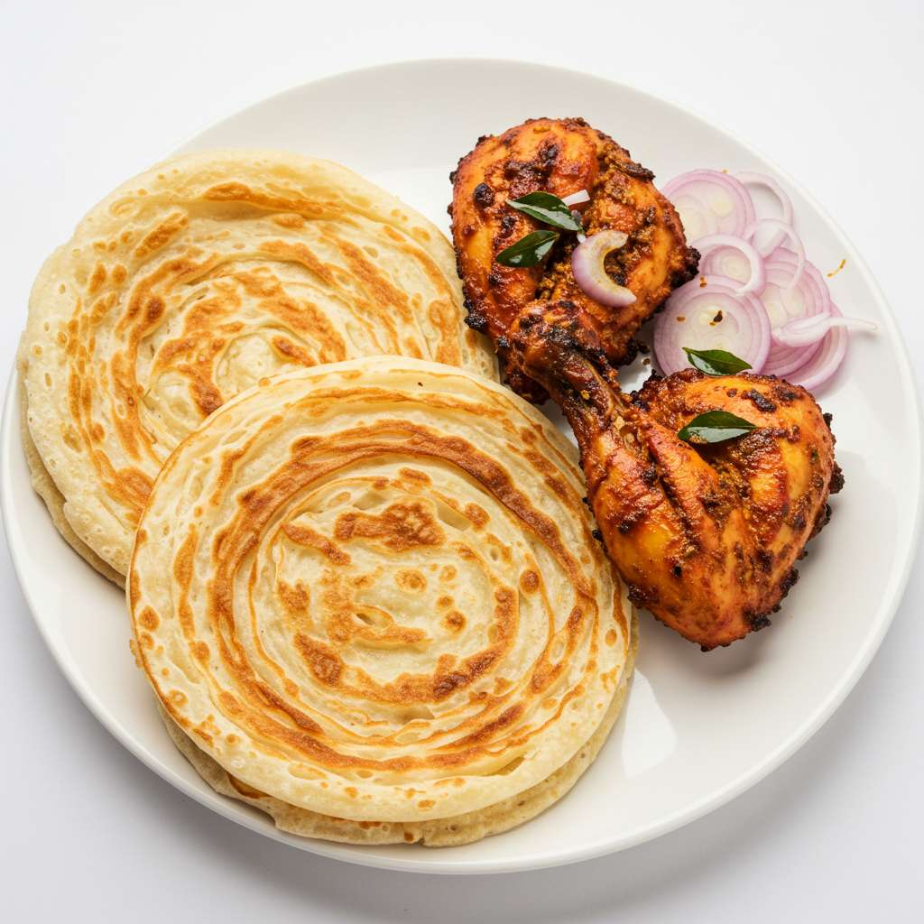 Kerala Chicken Fry & Porotta